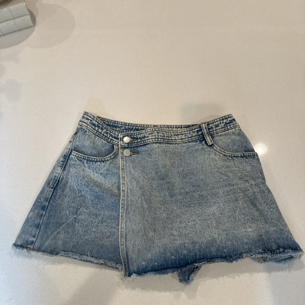 Le Lis Blue Skorts High-Waisted Denim